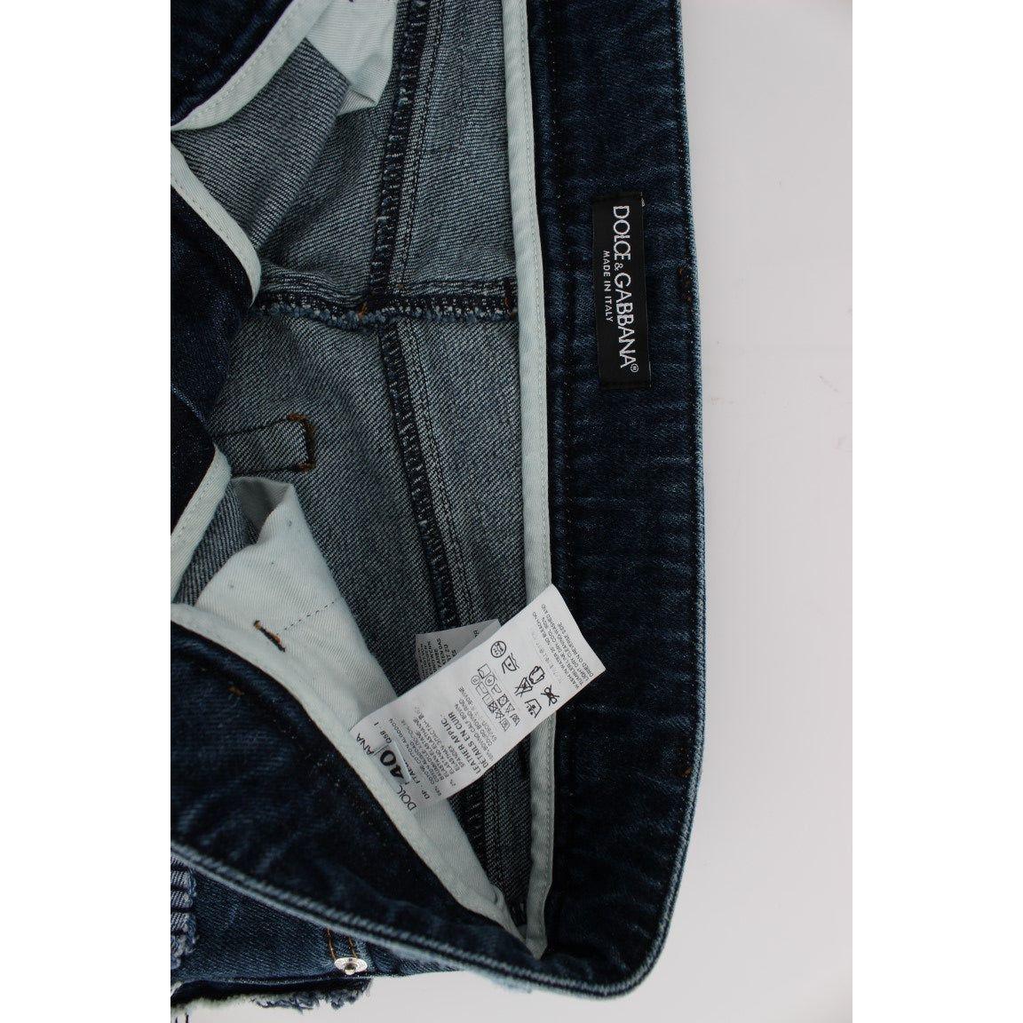 Dolce & Gabbana Stretch Blue Patchwork Jeans Shorts Dolce & Gabbana