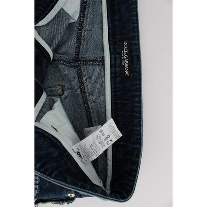 Dolce & Gabbana Stretch Blue Patchwork Jeans Shorts Dolce & Gabbana