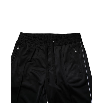 Dolce & Gabbana Black Polyester Men Jogger Sweatpants Pants