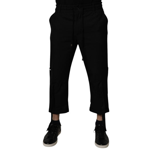 Dolce & Gabbana Black Polyester Men Cropped Pants Dolce & Gabbana