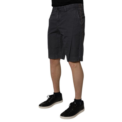 Dolce & Gabbana Dark Gray Cotton Mid Waist Men Bermuda Shorts