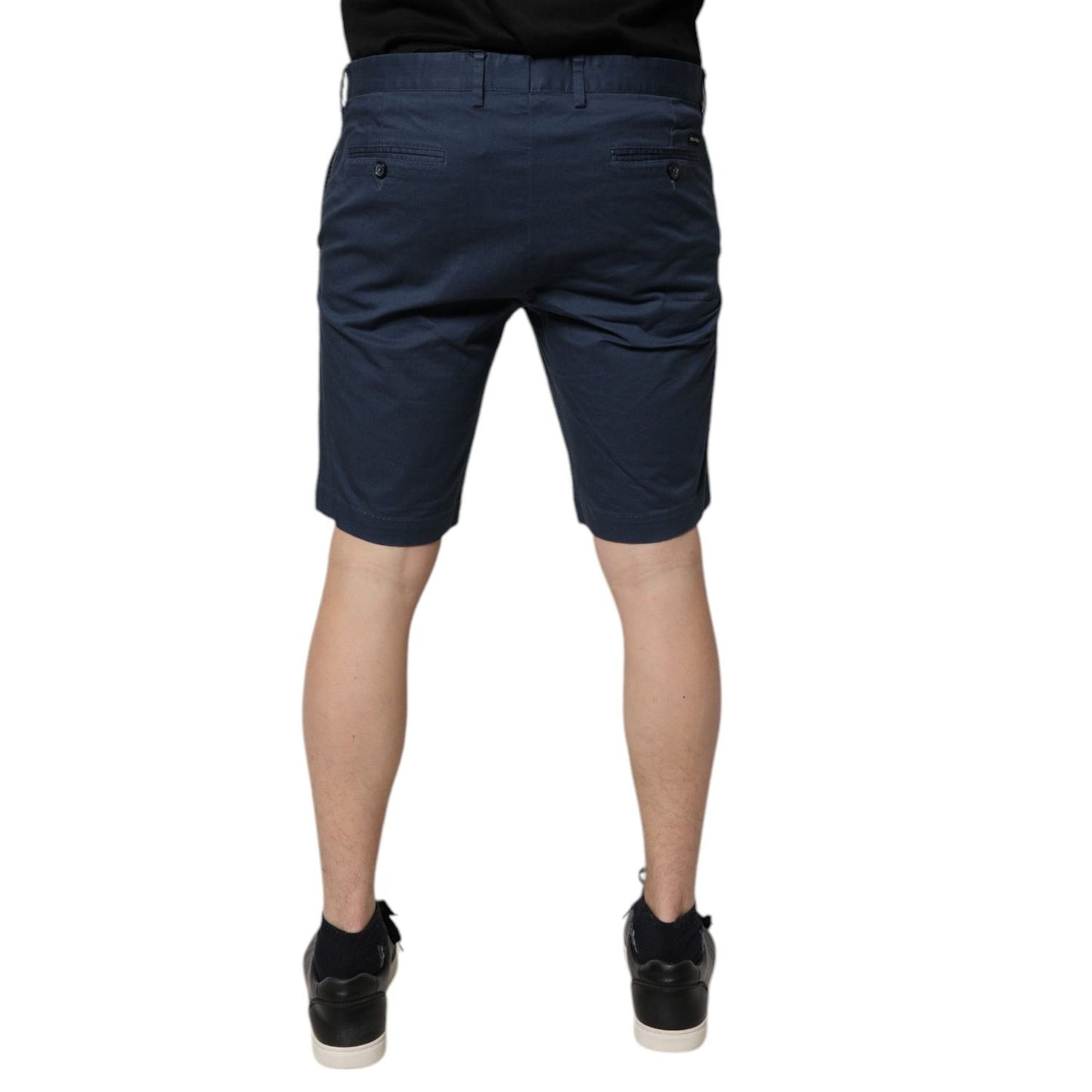 Dolce & Gabbana Blue Cotton Mid Waist Men Bermuda Shorts