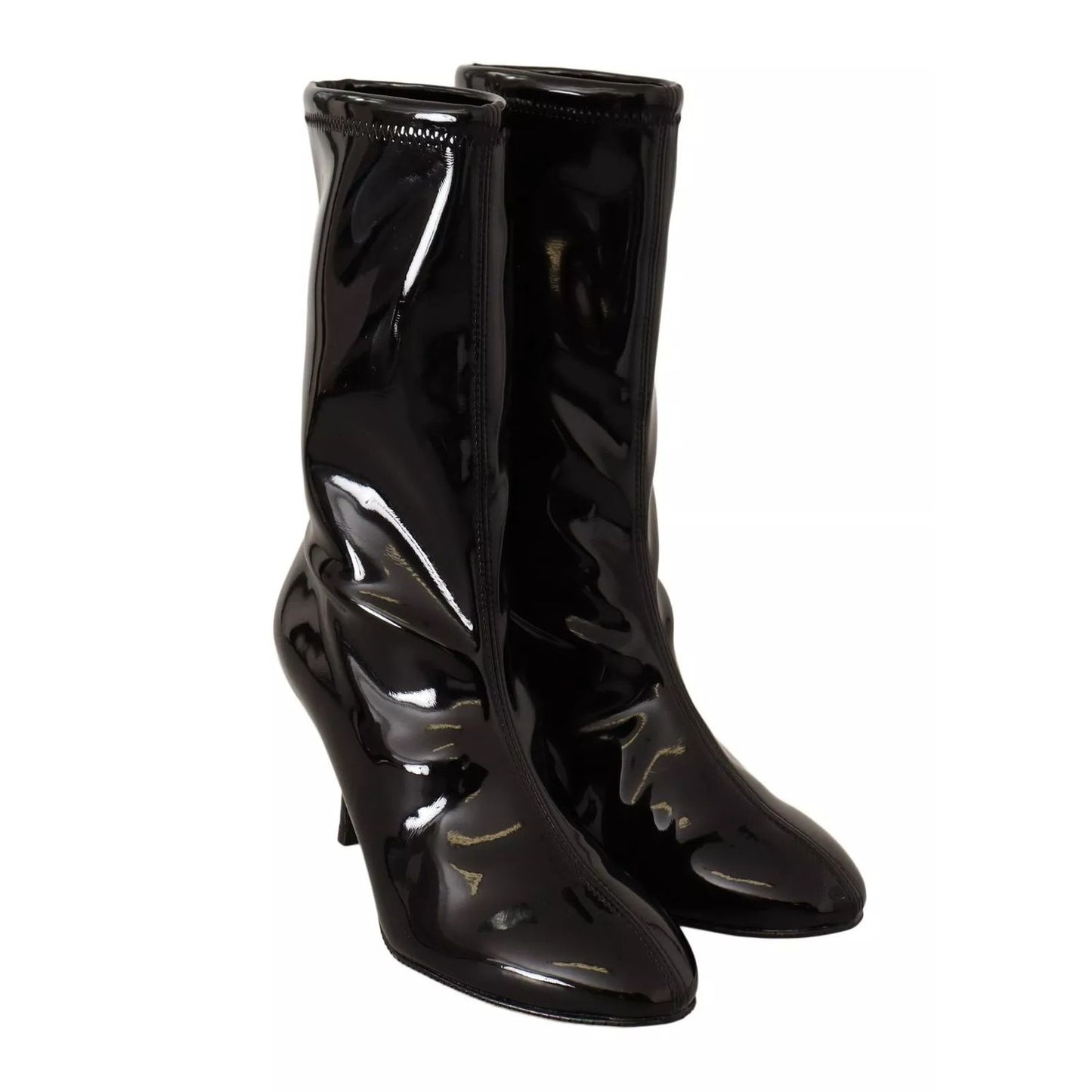 Stuart Weitzman Black Patent Leather High Heels Boots Shoes