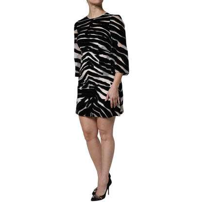 Dolce & Gabbana Black White Zebra A-line Sheath Mini Dress