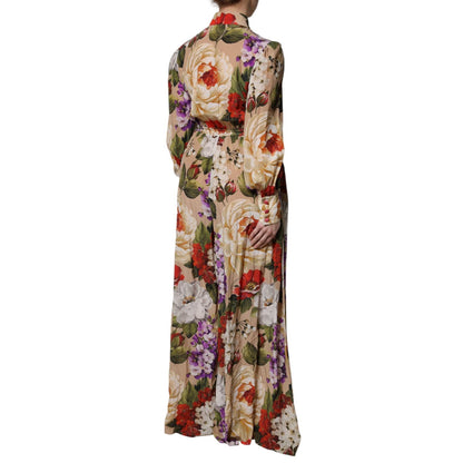Dolce & Gabbana Multicolor Floral Wide Leg Jumpsuit Dress