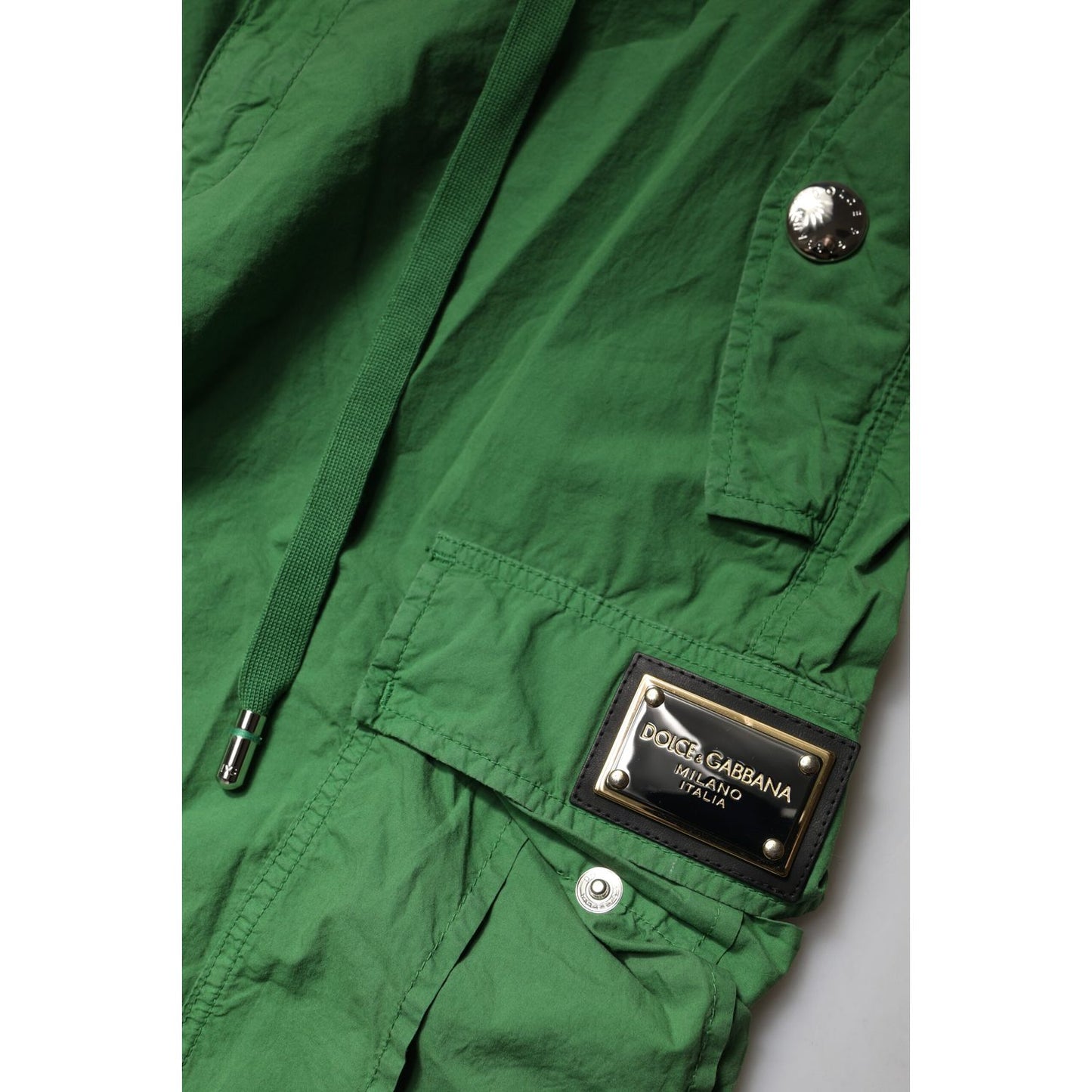 Dolce & Gabbana Green Cotton High Waist Cargo Pants