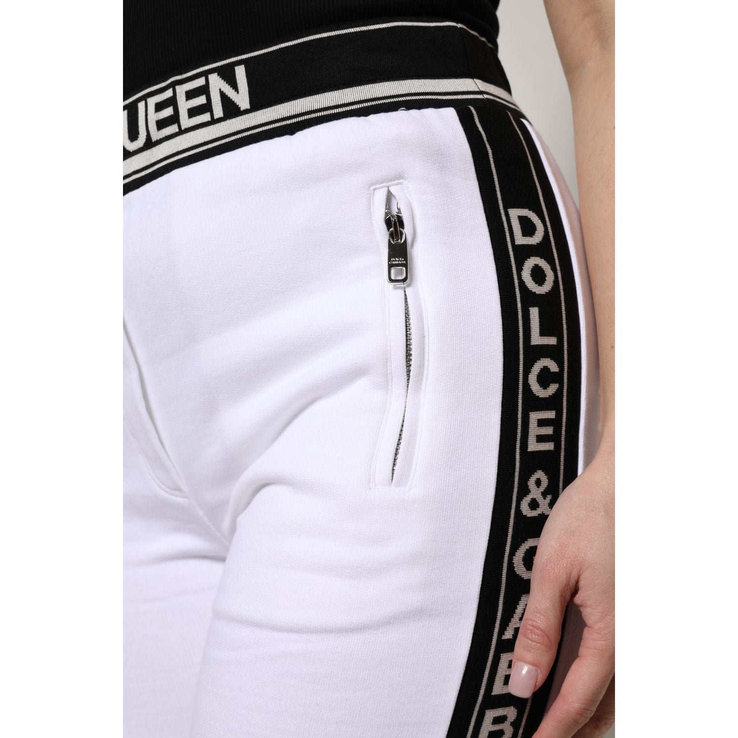 Dolce & Gabbana White Cotton Stretch Jogger Sweatpants Pants