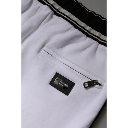 Dolce & Gabbana White Cotton Stretch Jogger Sweatpants Pants
