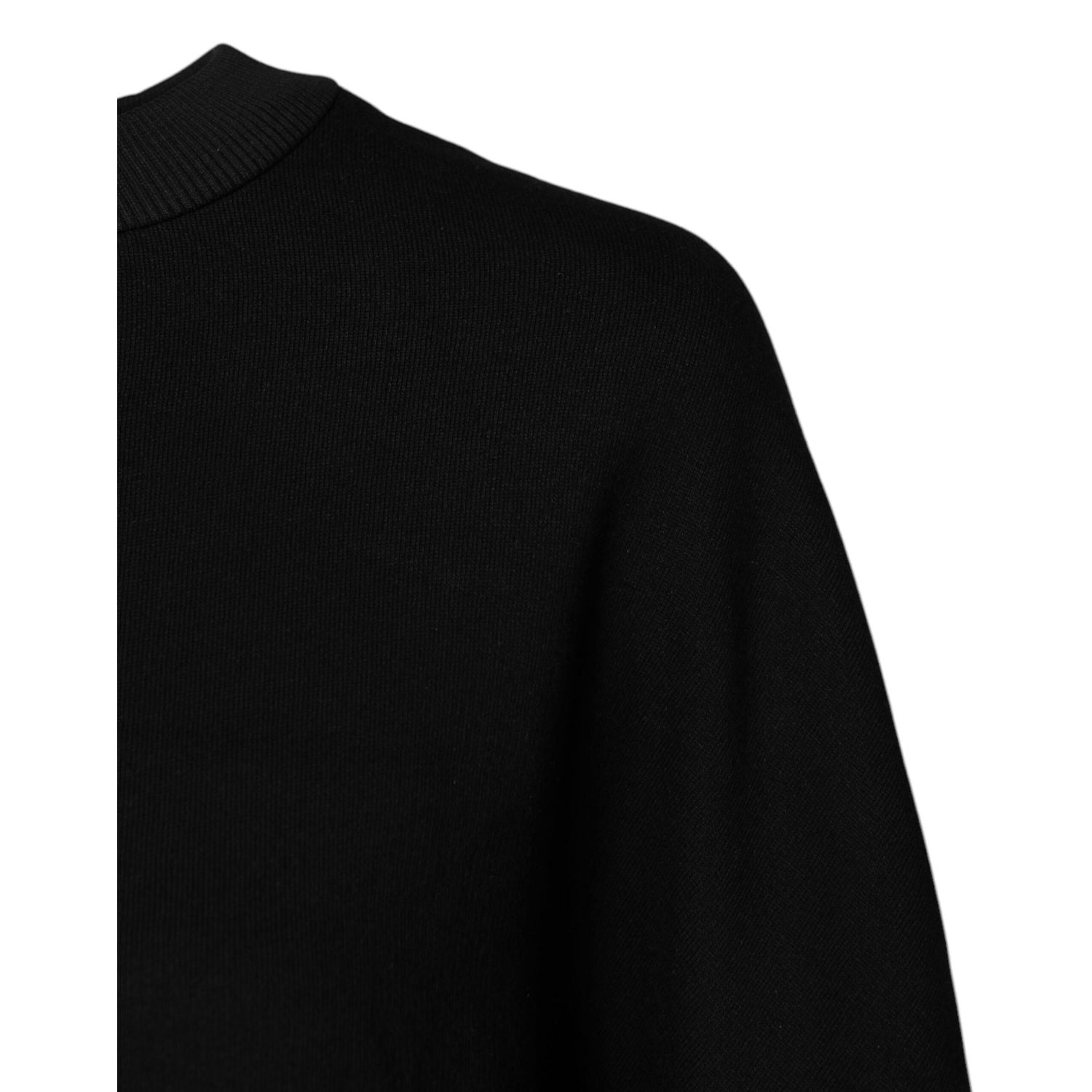 Dolce & Gabbana Black Cotton Crew Neck Sweatshirt Sweater