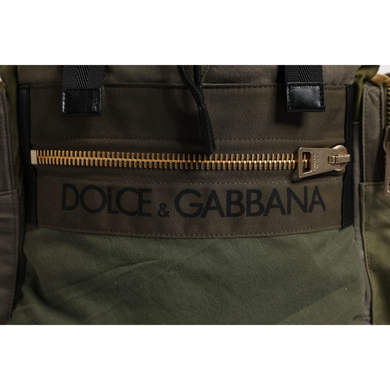 Dolce & Gabbana Military Green Patchwork School Backpack Bag