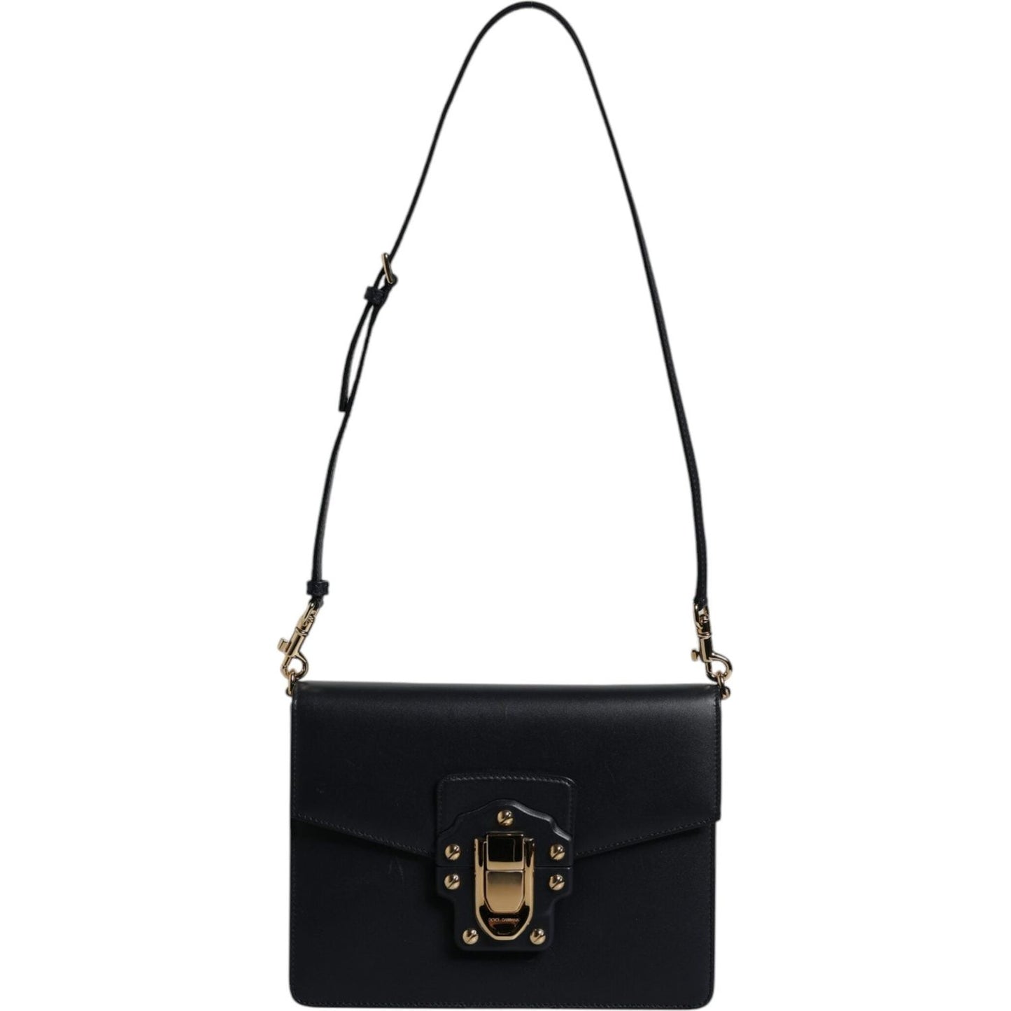 Dolce & Gabbana Black Calfskin Leather Shoulder Strap Bag