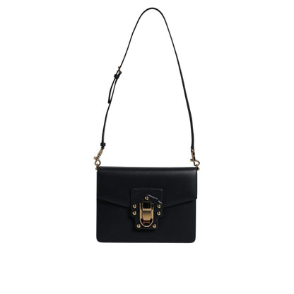 Dolce & Gabbana Black Calfskin Leather Shoulder Strap Bag