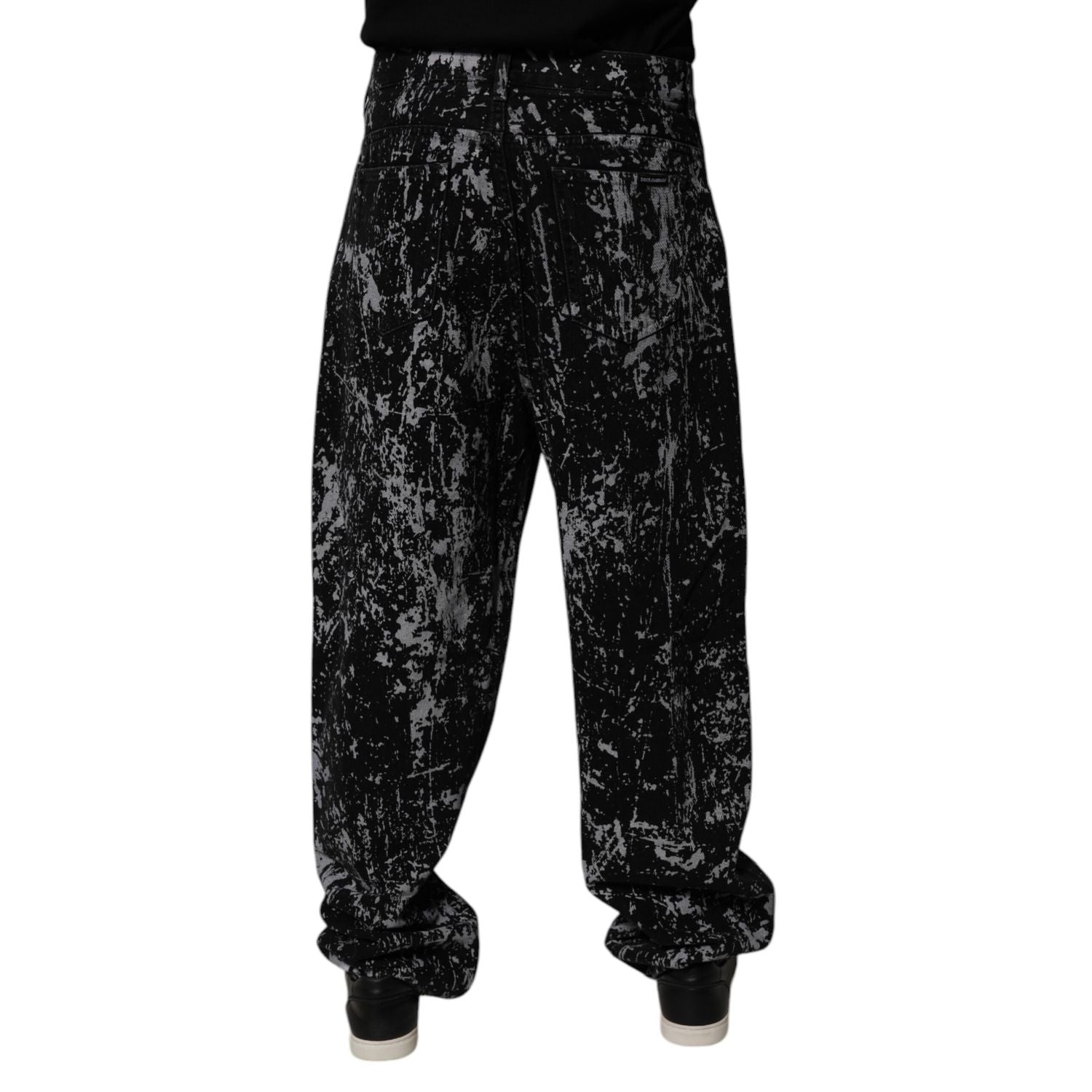 Dolce & Gabbana Black Tie Dye Cotton Straight Men Denim Jeans