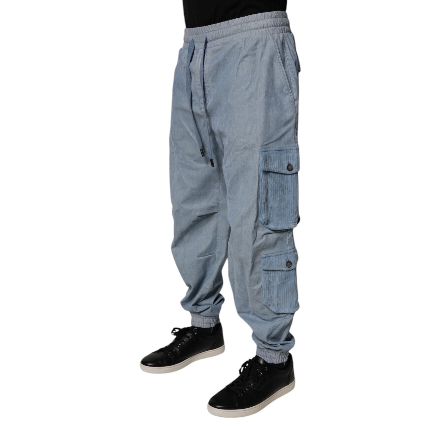 Dolce & Gabbana Light Blue Cotton Jogger Cargo Men Denim Pants