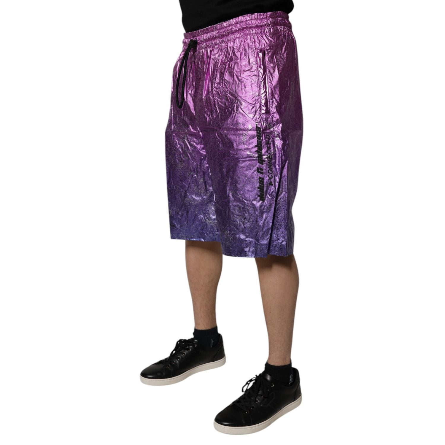 Dolce & Gabbana Metallic Pink Purple Two Tone Bermuda Shorts