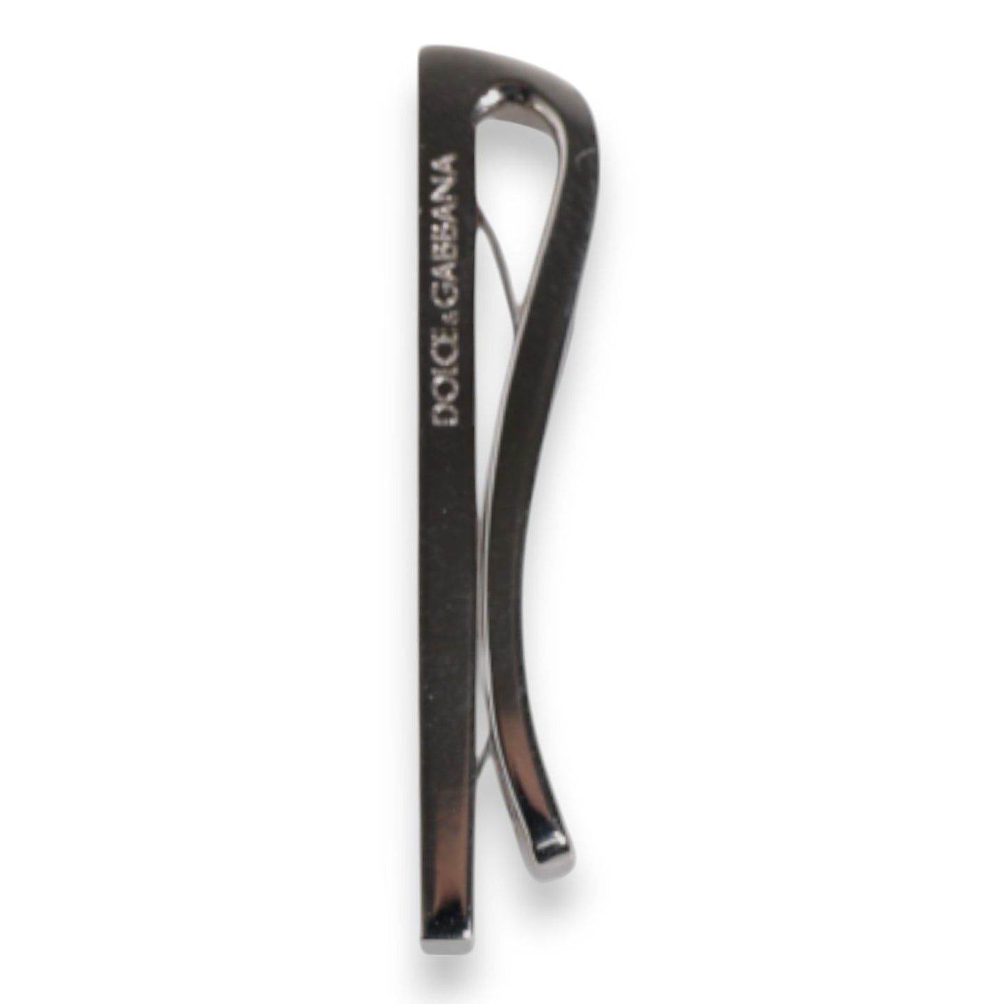 Dolce & Gabbana Silver Tone Brass Logo Branded Tie Clip Bar