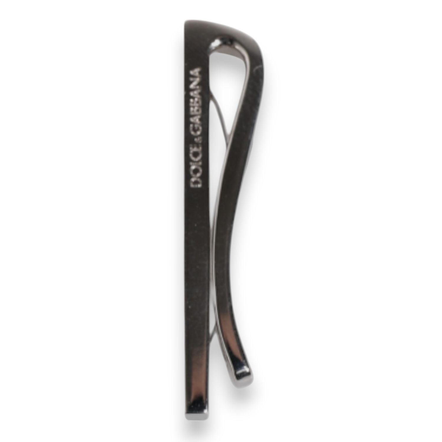 Dolce & Gabbana Silver Tone Brass Logo Branded Tie Clip Bar