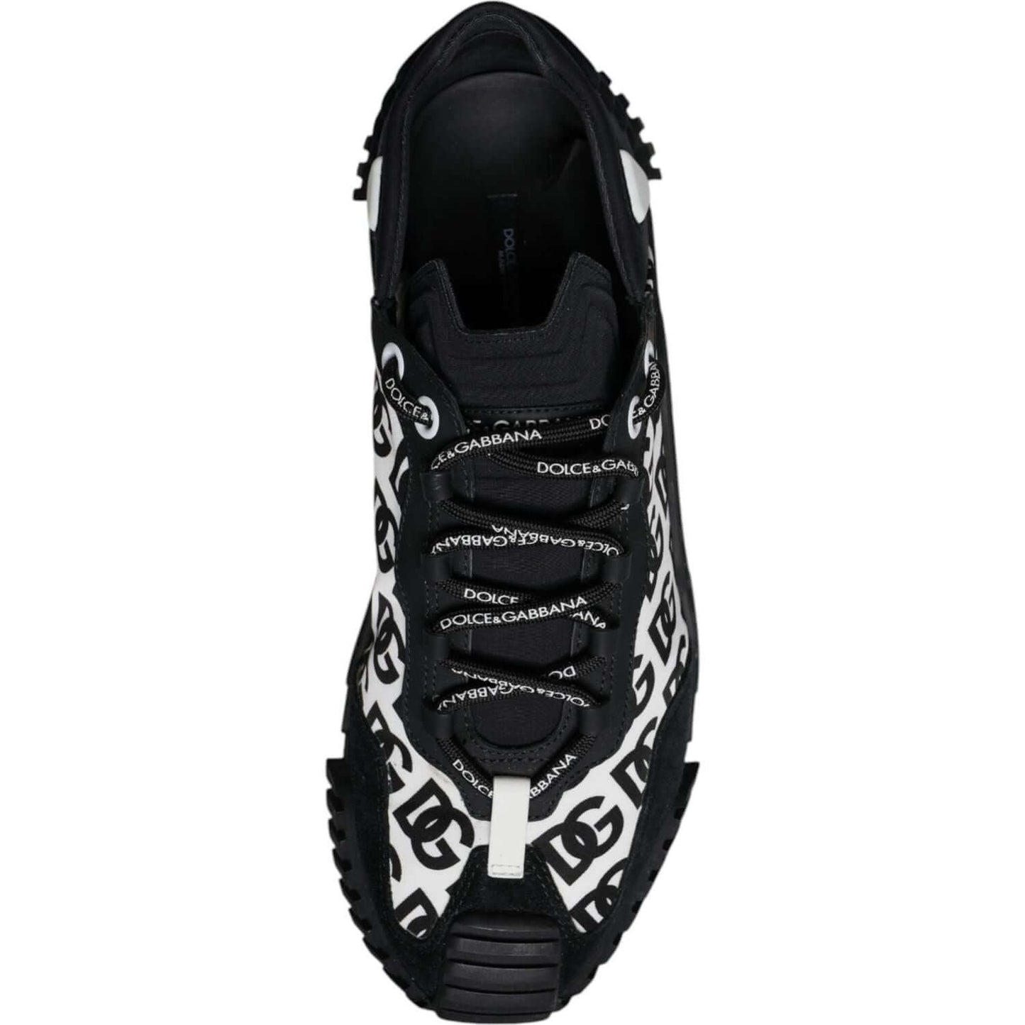 Dolce & Gabbana Black Logo Lace Up Low Top NS1 Sneakers Shoes