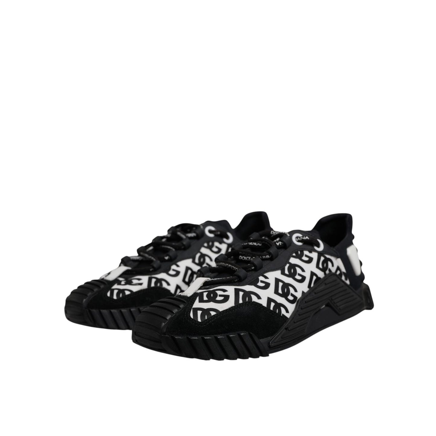 Dolce & Gabbana Black Logo Lace Up Low Top NS1 Sneakers Shoes