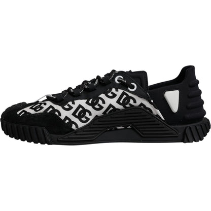 Dolce & Gabbana Black Logo Lace Up Low Top NS1 Sneakers Shoes