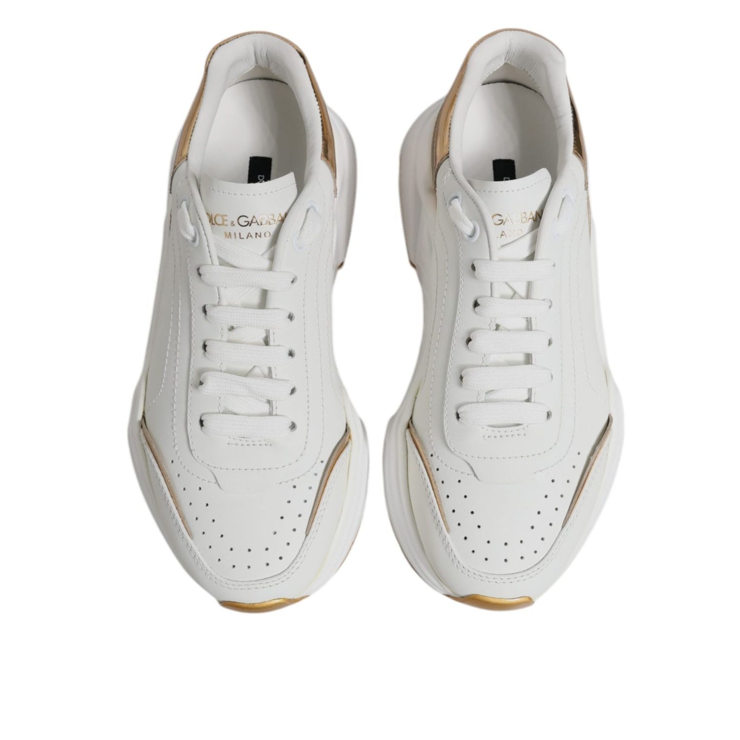 Dolce & Gabbana White Gold Daymaster Low Top Sneakers Shoes