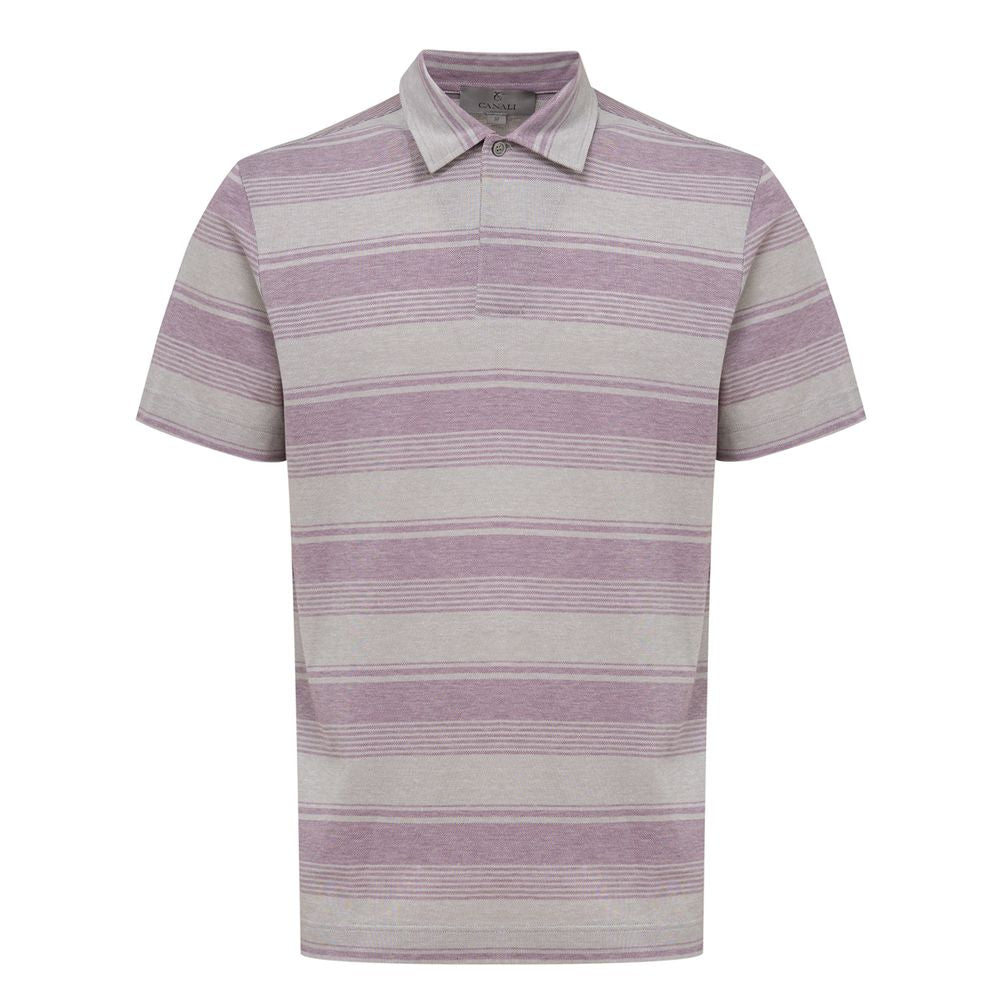 Canali Gray Cotton Polo Shirt