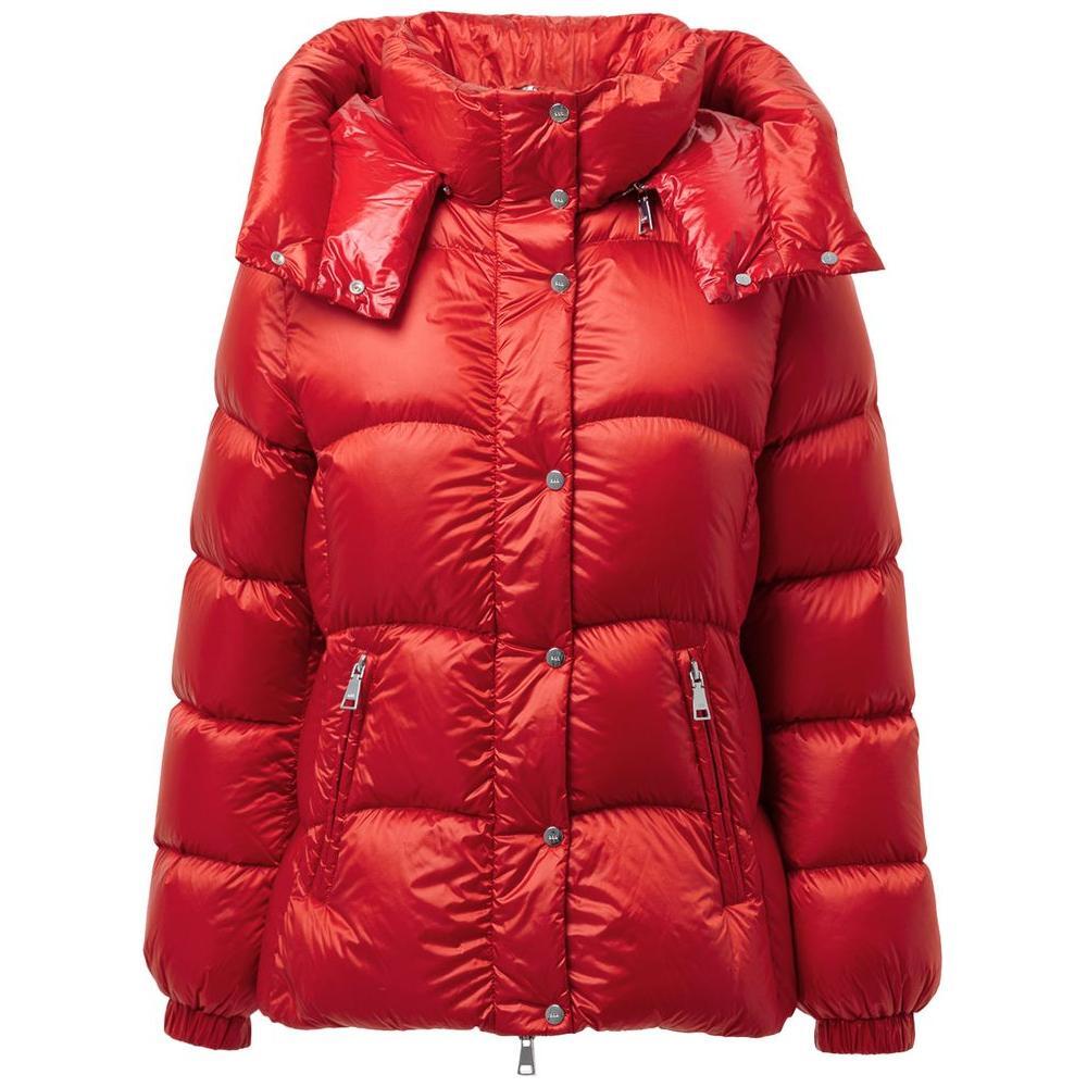 Add Red Polyamide Full-Length Jacket