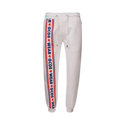 GCDS White Cotton Athletic Pants