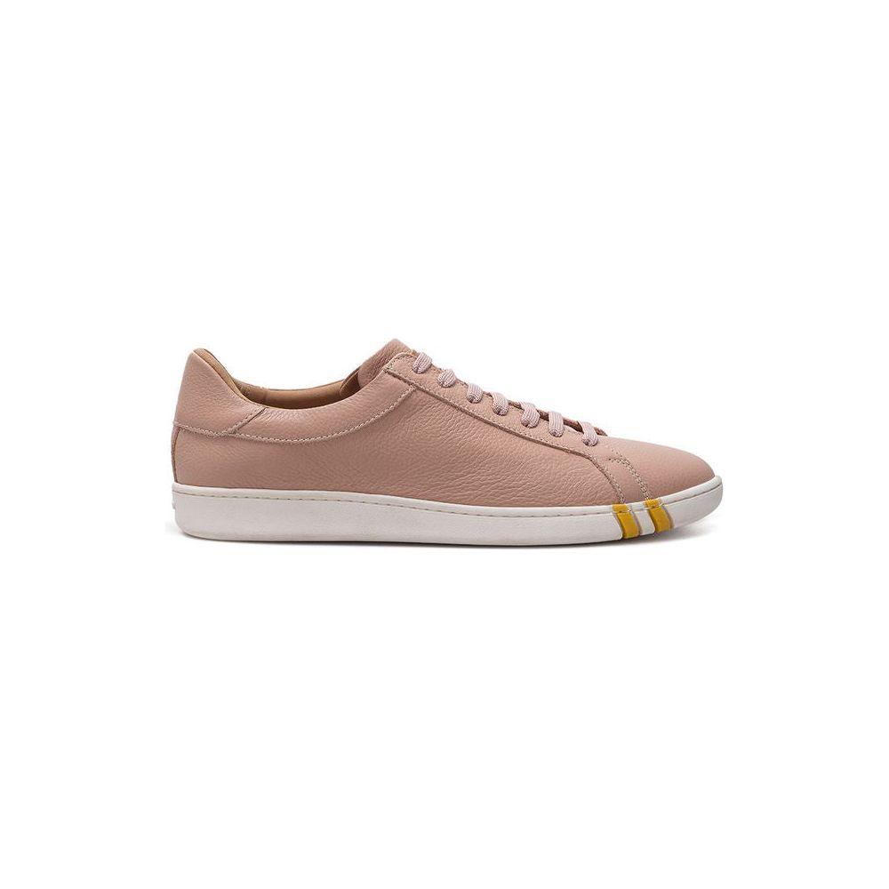 Bally Pink Fabric And Leather Low Top Sneakers