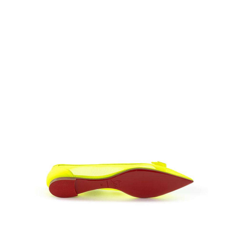 Christian Louboutin Yellow Mesh Ballet Flats