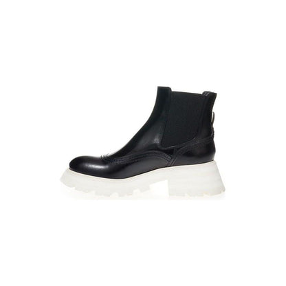 Alexander McQueen Black Leather Chelsea Boots