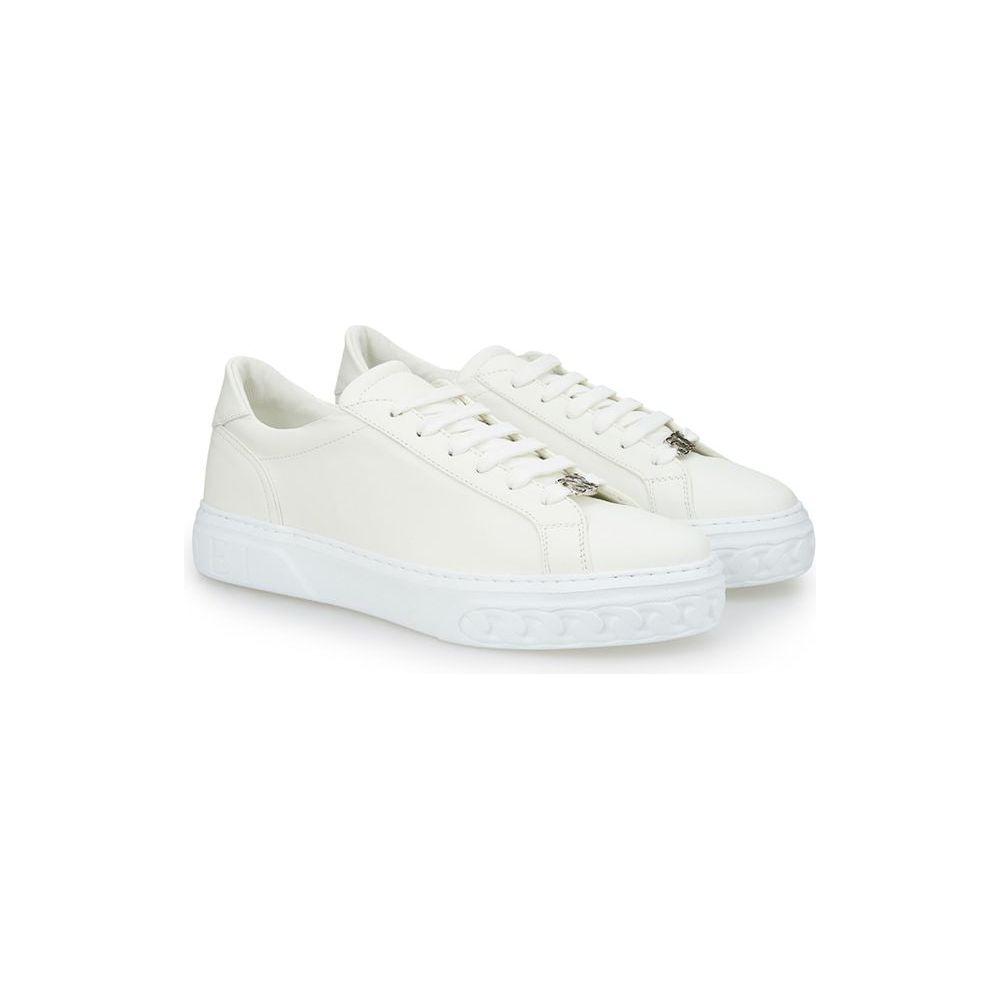 Casadei White Leather Athletic Sneakers Casadei