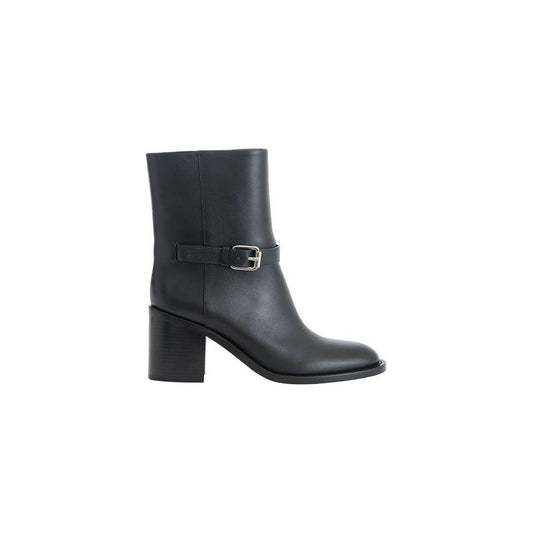 Burberry Black Leather Ankle Boots Burberry