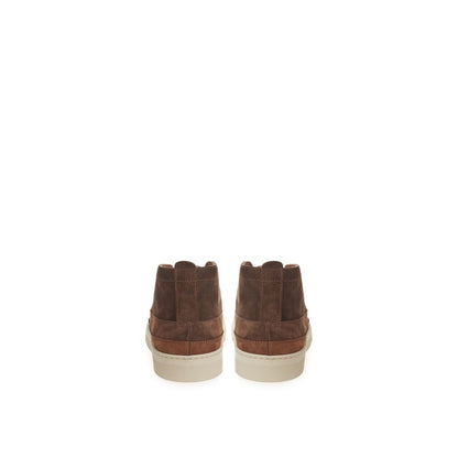 Lardini Brown Suede Leather Athletic Sneakers