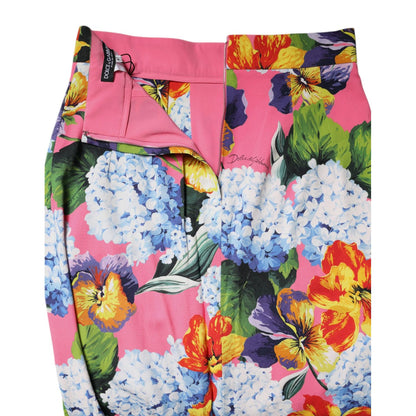Dolce & Gabbana Multicolor Floral High Waist Midi Skirt