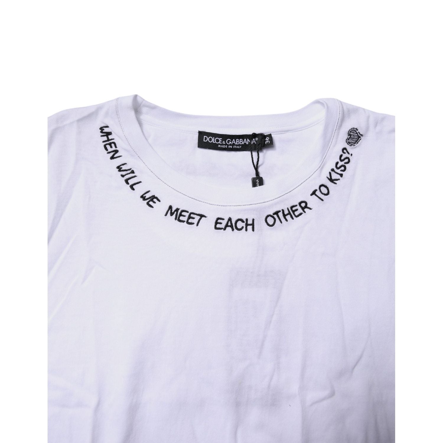 Dolce & Gabbana White Cotton Sleeveless Printed Tank T-shirt