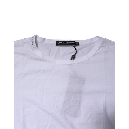 Dolce & Gabbana White Short Sleeves Round Neck Top T-shirt