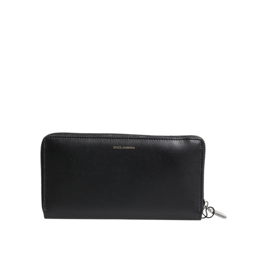 Dolce & Gabbana Black Blue Exotic Leather Embossed Continental Wallet