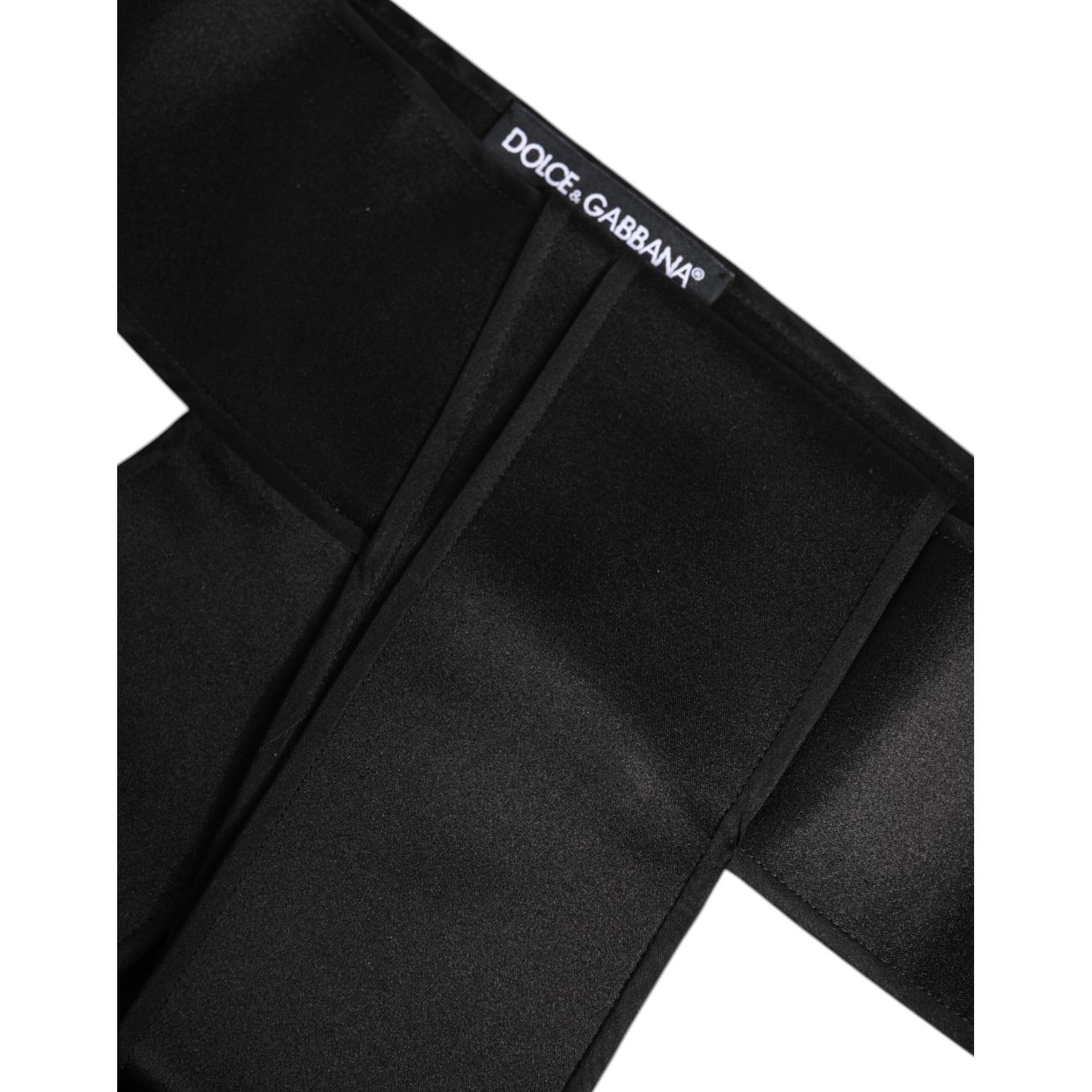 Dolce & Gabbana Black Satin Wide Waist Belt