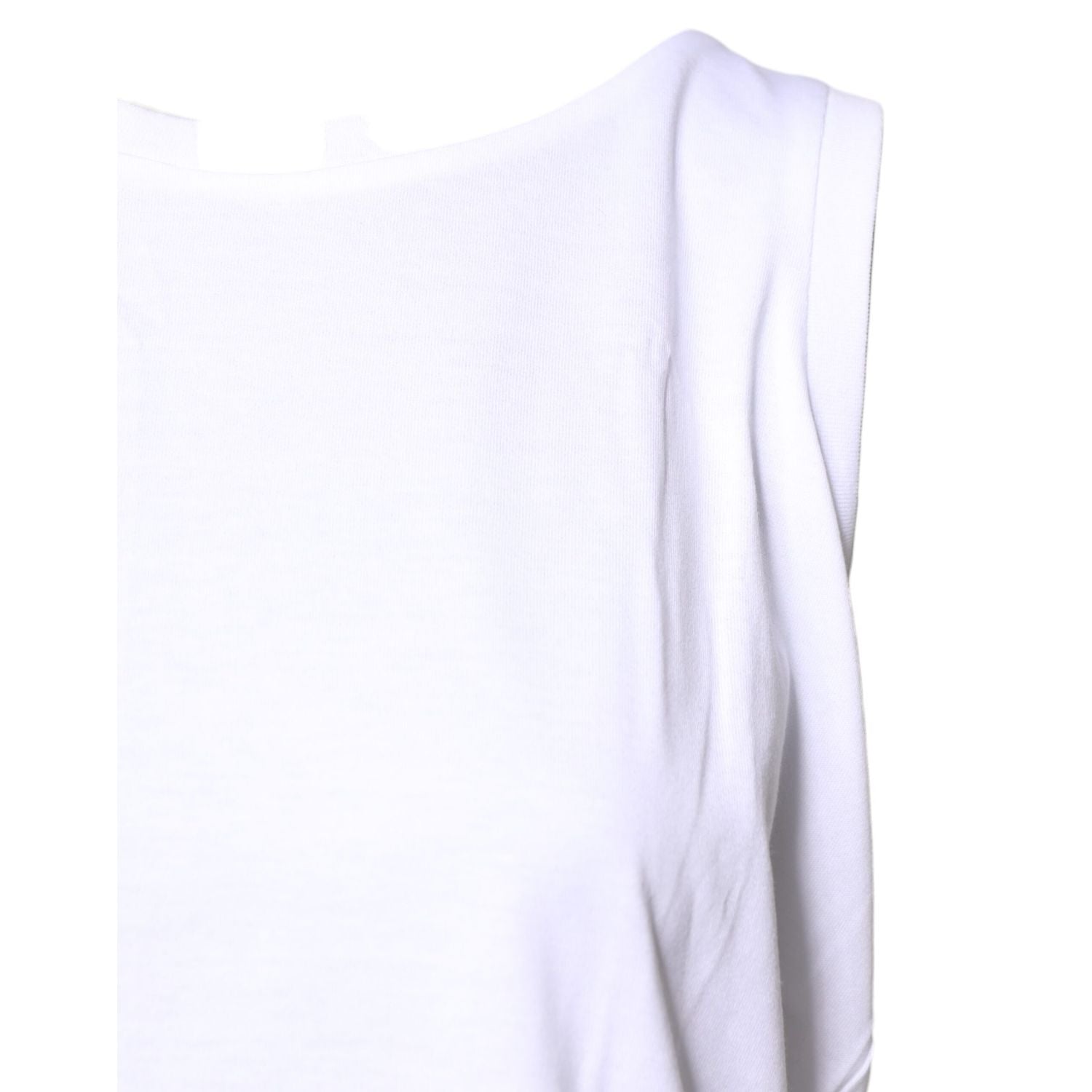 Dolce & Gabbana White Cotton Sleeveless Crew Neck T-shirt