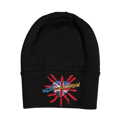 Dolce & Gabbana Black #DGLOVESLONDON Knitted Beanie Hat Dolce & Gabbana