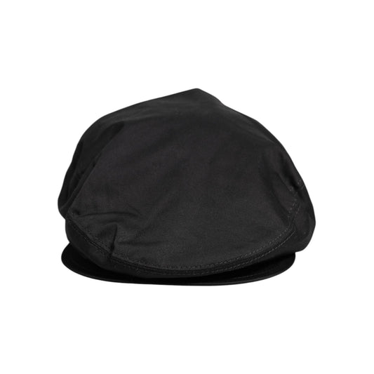 Dolce & Gabbana Black Cotton Newsboy Capello Cabbie Hat Dolce & Gabbana