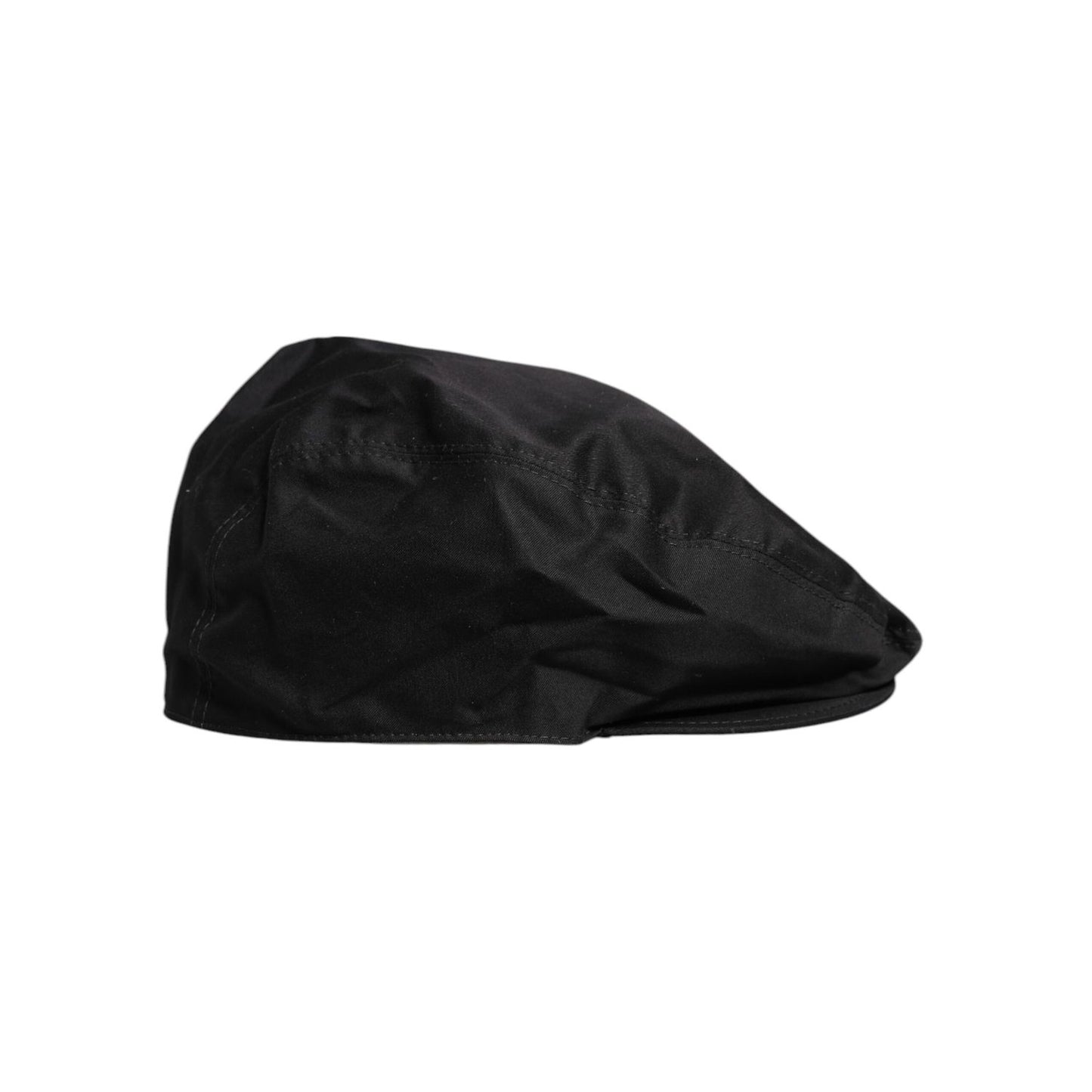 Dolce & Gabbana Black Cotton Newsboy Capello Cabbie Hat
