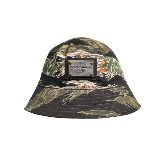 Dolce & Gabbana Multicolor DG Plaque Wide Brim Bucket Hat Dolce & Gabbana