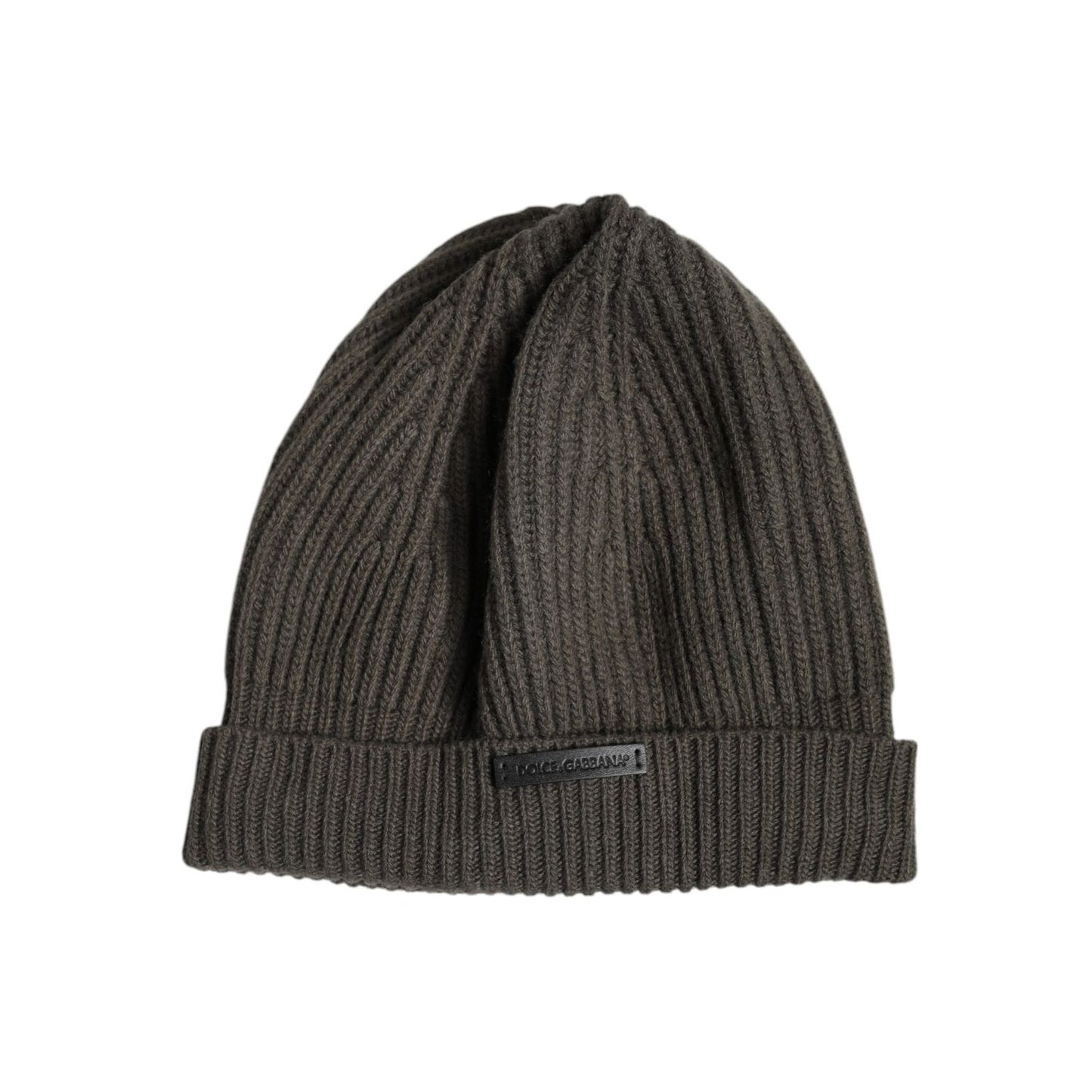 Dolce & Gabbana Green Wool DG Plaque Knitted Winter Beanie Hat Dolce & Gabbana