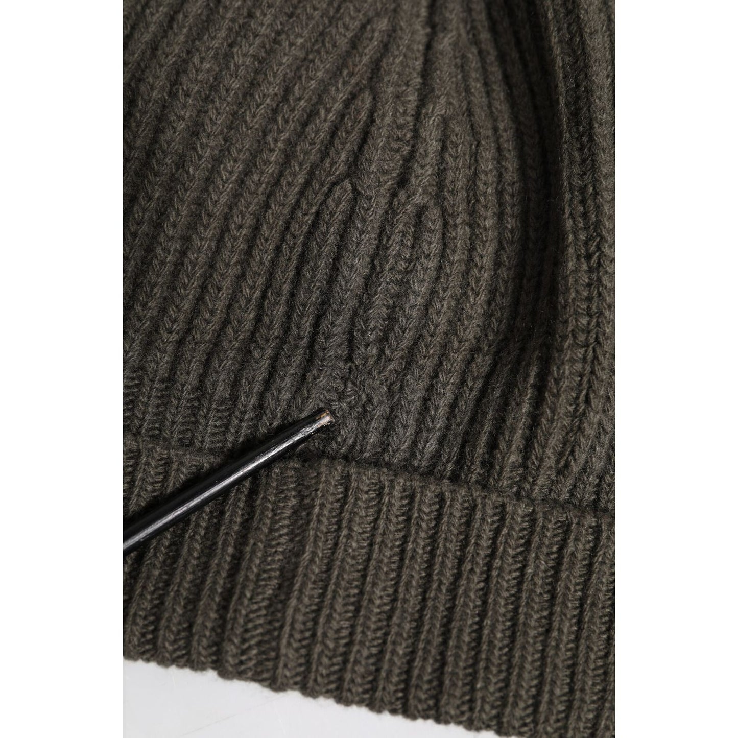 Dolce & Gabbana Green Wool DG Plaque Knitted Winter Beanie Hat Dolce & Gabbana