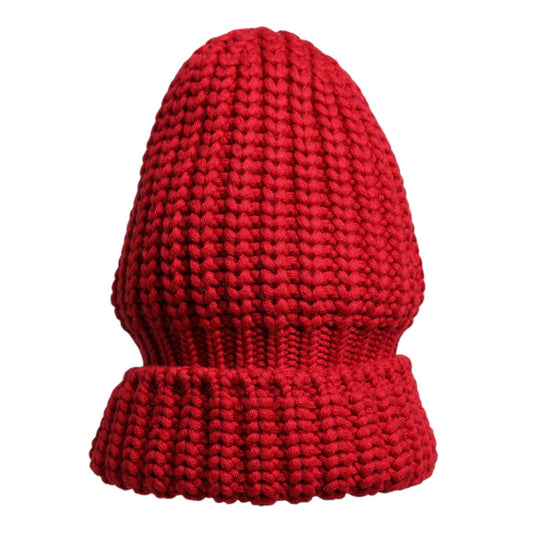 Dolce & Gabbana Red Solid Wool Knitted Winter Beanie Hat Dolce & Gabbana
