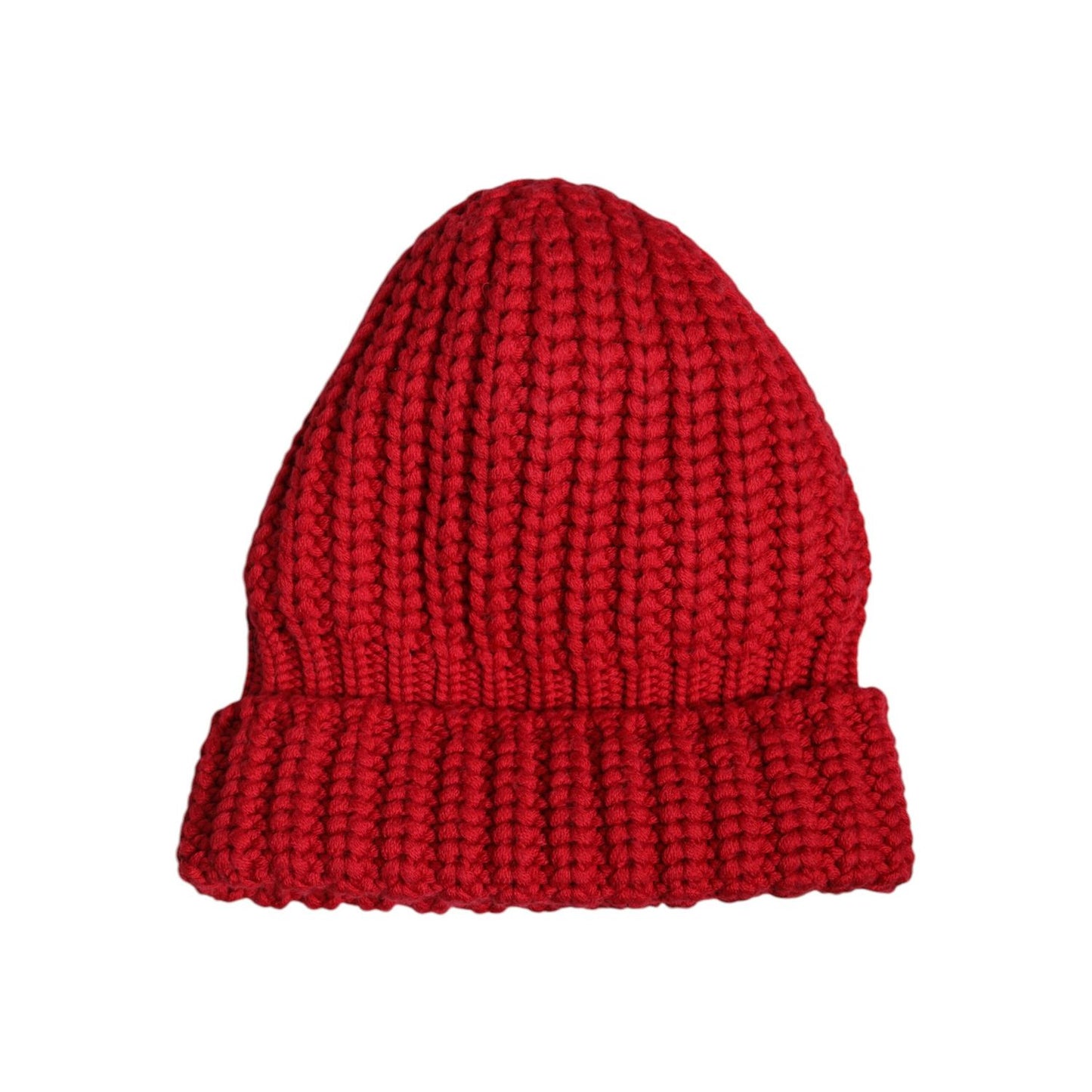 Dolce & Gabbana Red Solid Wool Knitted Winter Beanie Hat Dolce & Gabbana