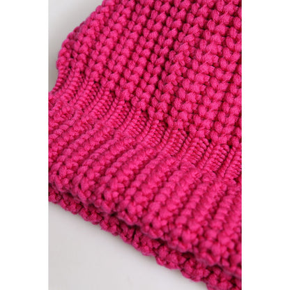 Dolce & Gabbana Pink Solid Wool Knitted Winter Beanie Hat Dolce & Gabbana