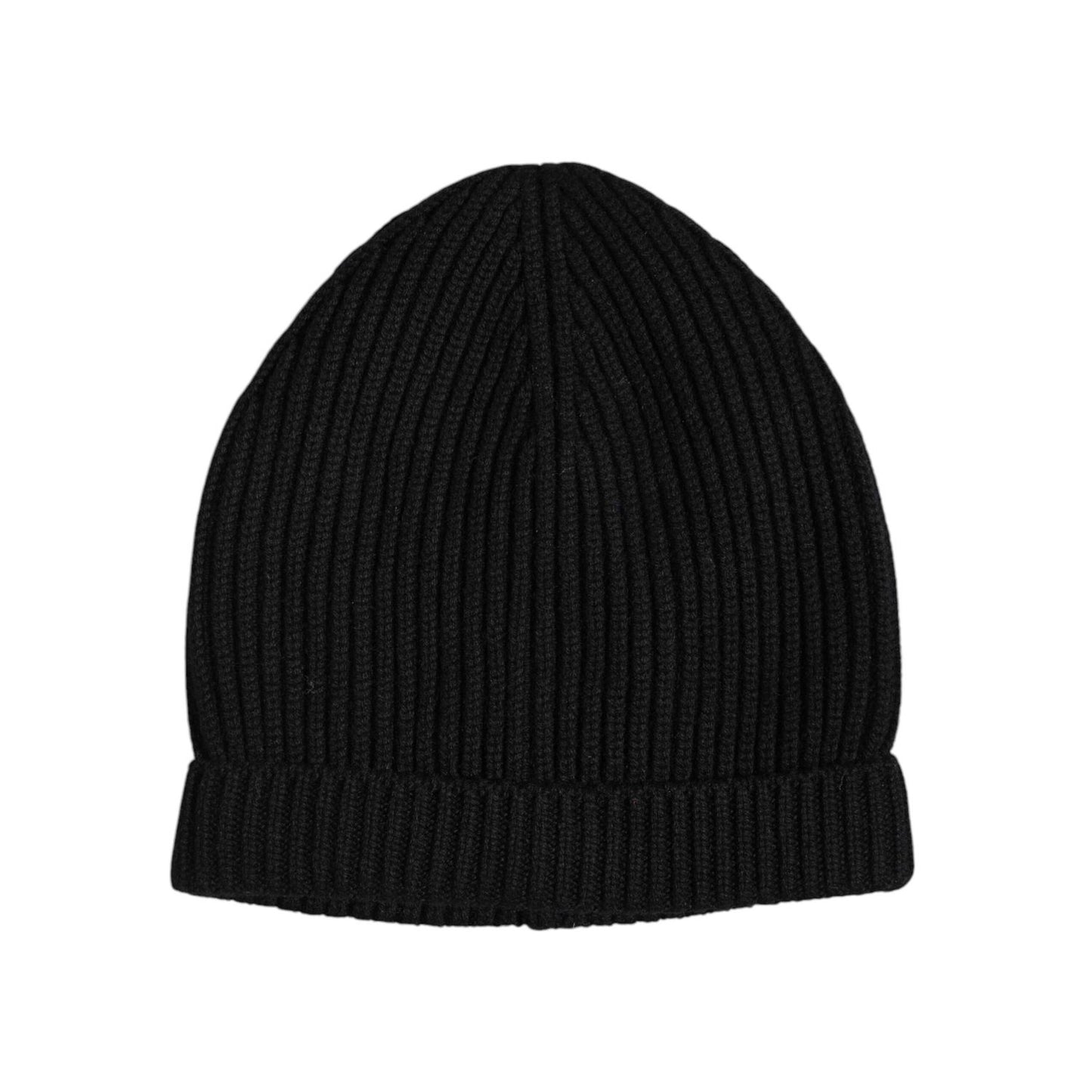 Dolce & Gabbana Black Cashmere Knitted Winter Beanie Hat Dolce & Gabbana